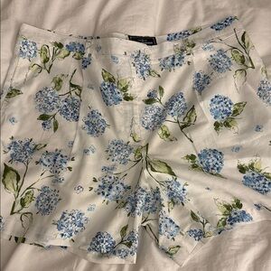 Floral Hydrangea Blue and White Women's Shorts